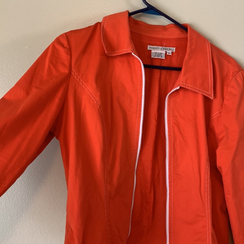 Orange jumper maggy London fashion style statement ring zipper